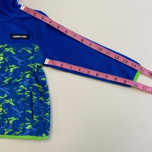 Lands' End Fleece Full Zip Hooded Jacket, Blue/Green, 2T, NWT - Picture 8 of 10